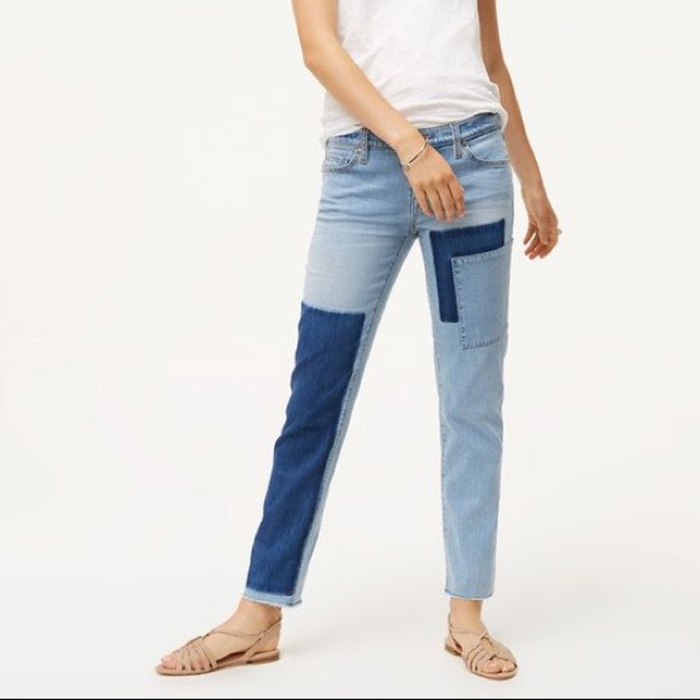 Loft Cropped Patchwork Denim - image 1